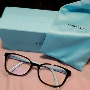 Tiffany & Co. Brown Tortoise Shell & Blue Glasses